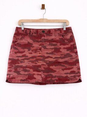 Duluth Trading Co Camo Cargo‎ Skort Women's Size 4 Pink Burgundy